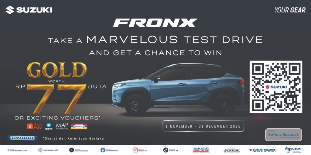 Test Drive Suzuki Fronx - Menangkan Hadiah Emas Senilai 77 Juta